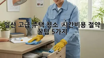 일산 고급 주택 청소 ✨ 시간&비용 절약 꿀팁 5가지!